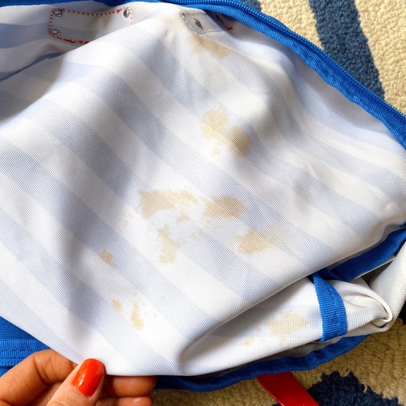 πΊπΈ ORIFLAME 2-in-1 BLUE WHITE RED STRIPE OVERSIZED BEACH BAG + COSMETIC β¦ - Picture 14 of 16